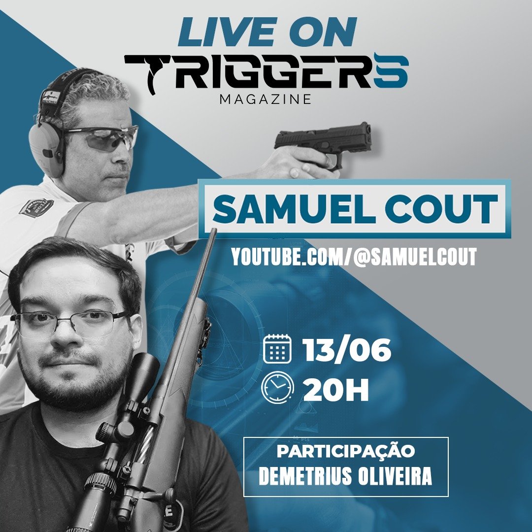 Cartaz de live com Samuel Cout e participação de Demetrius Oliveira.