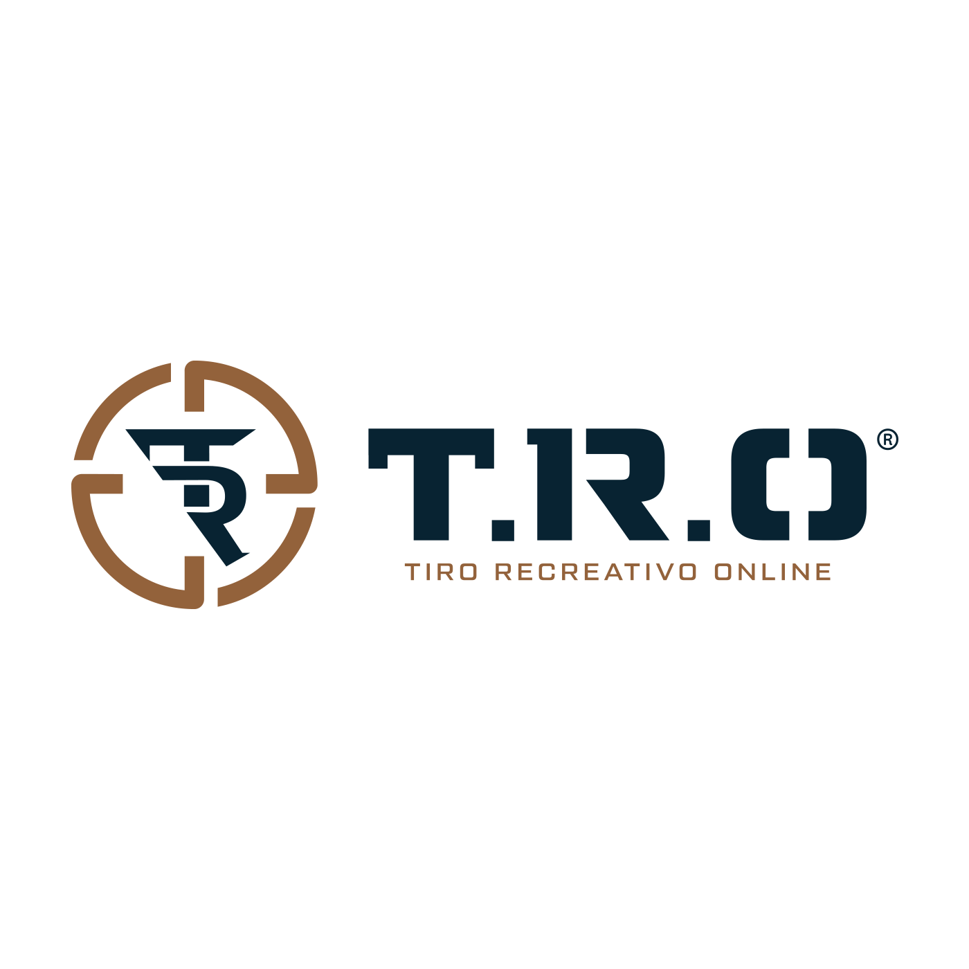 Logotipo Tiro Recreativo Online em fundo preto.