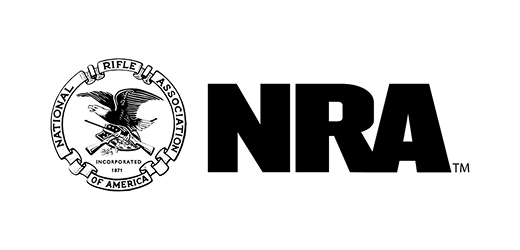 Logotipo preto da National Rifle Association sobre fundo branco.