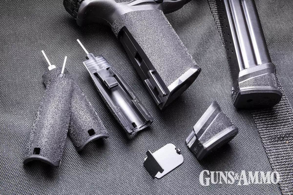 Empunhaduras e componentes modulares da pistola Springfield Armory Echelon.