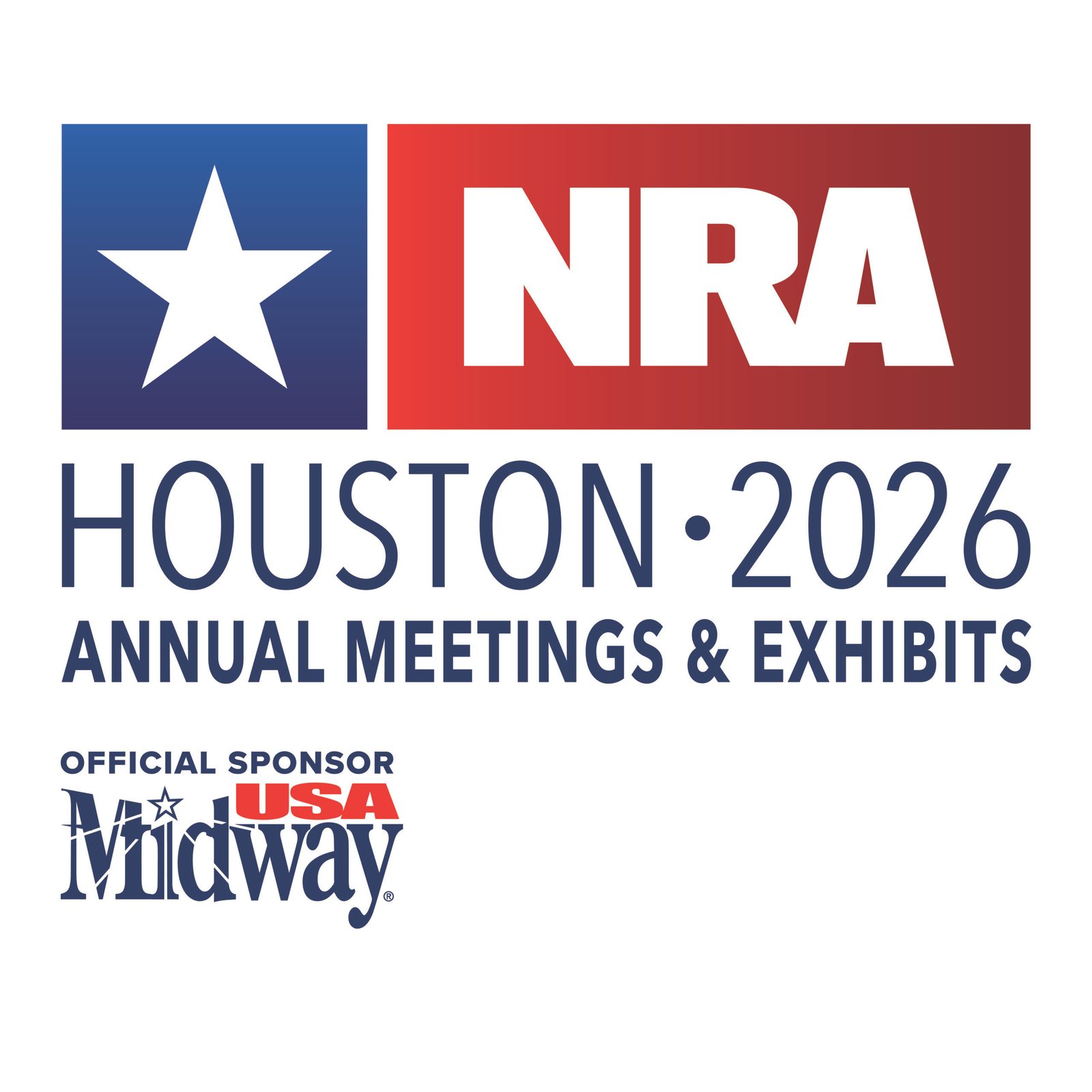 Logotipo do NRA Annual Meetings & Exhibits 2026 em Houston.