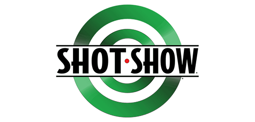 Logotipo da Shot Show com alvo verde sobre fundo branco.