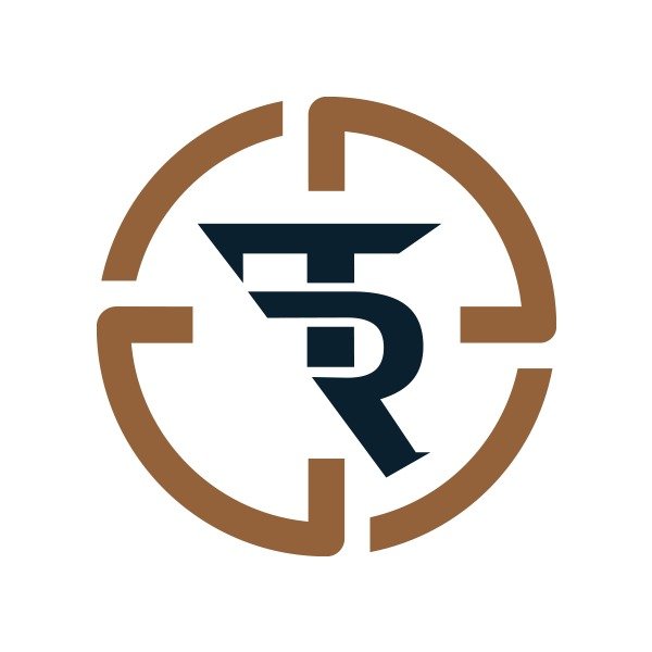 Logotipo marrom e preto do Tiro Recreativo Online.