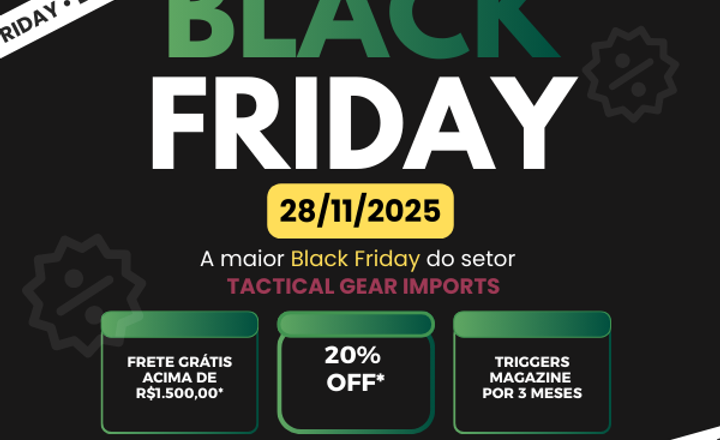 Arte promocional da Black Friday 2025 da Tactical Gear Imports.