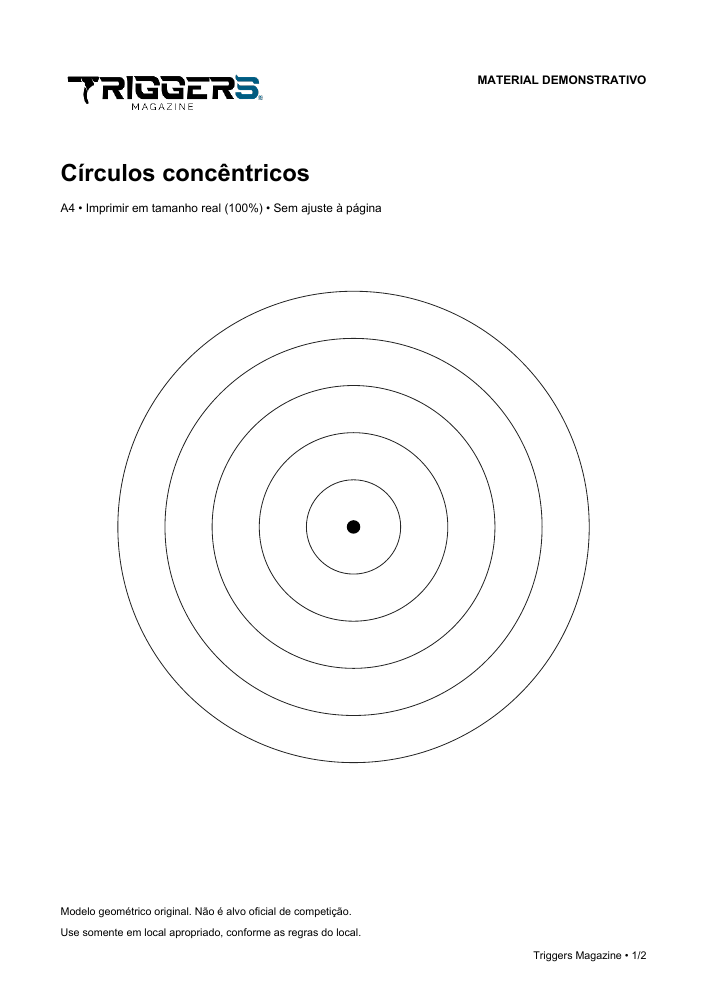 Prévia de alvos geométricos A4 da Triggers