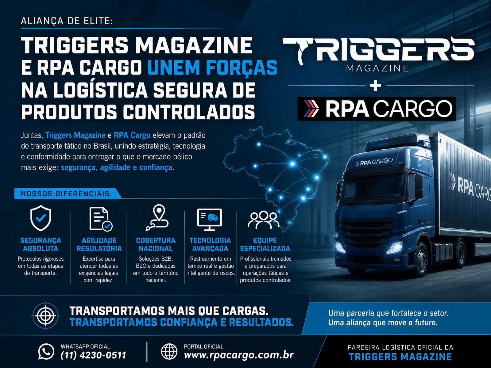 Arte anuncia parceria entre Triggers Magazine e RPA Cargo para logística segura.