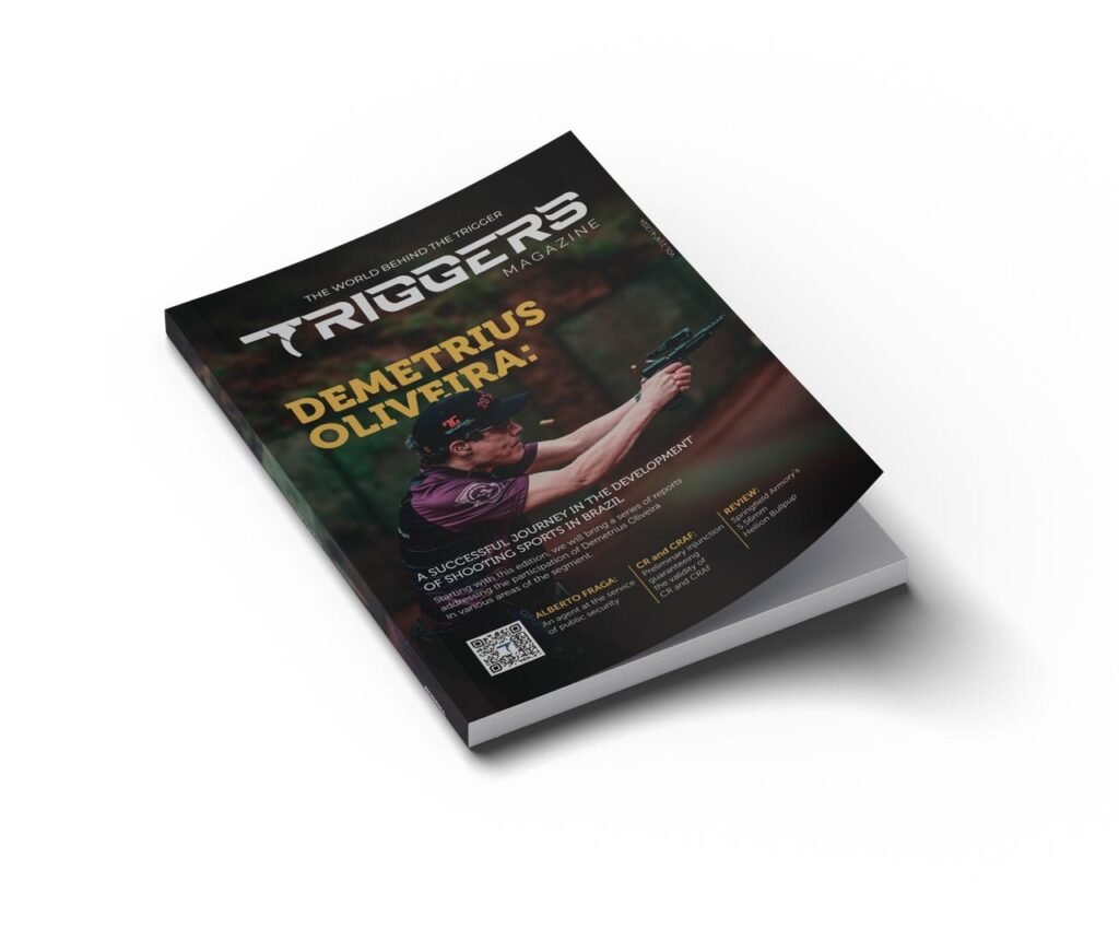 Exemplar da Triggers Magazine com capa sobre Demetrius Oliveira.