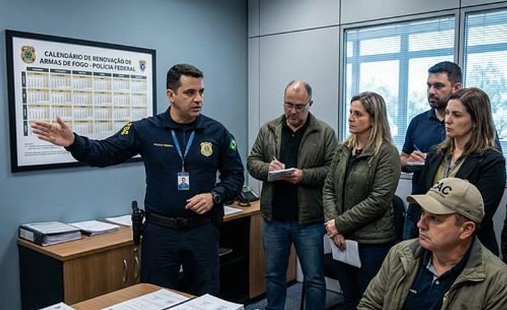 Agentes apresentam regras e documentos durante operação de renovação de registros.
