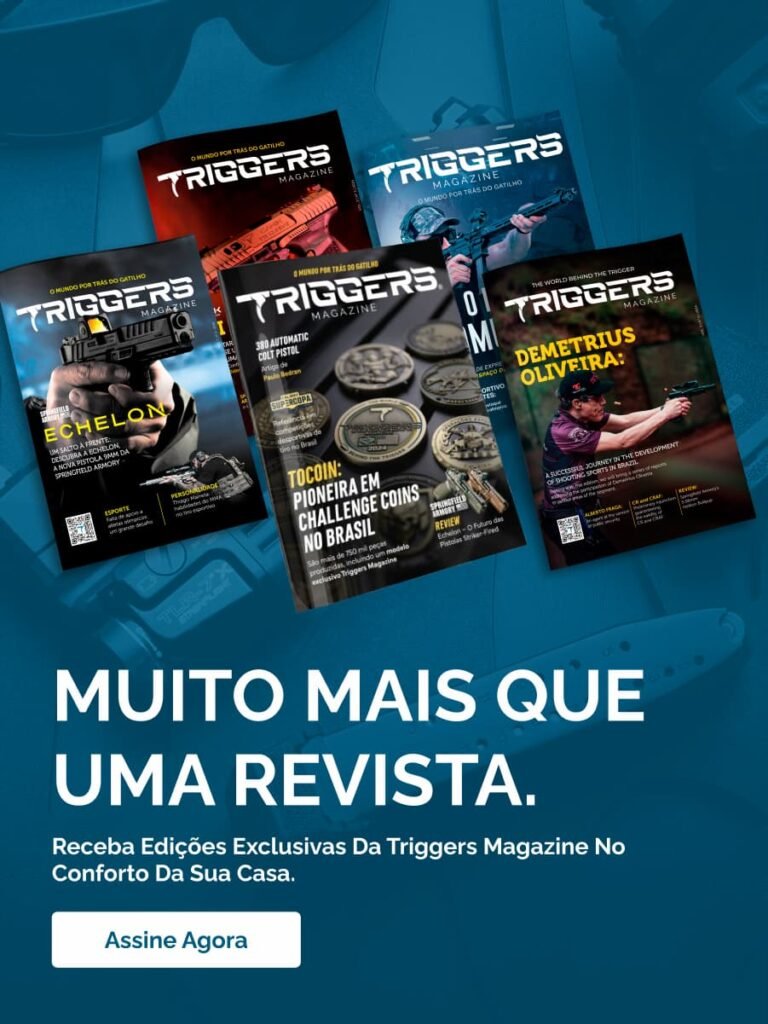 Anúncio antigo de assinatura mostra diversas edições da Triggers Magazine.